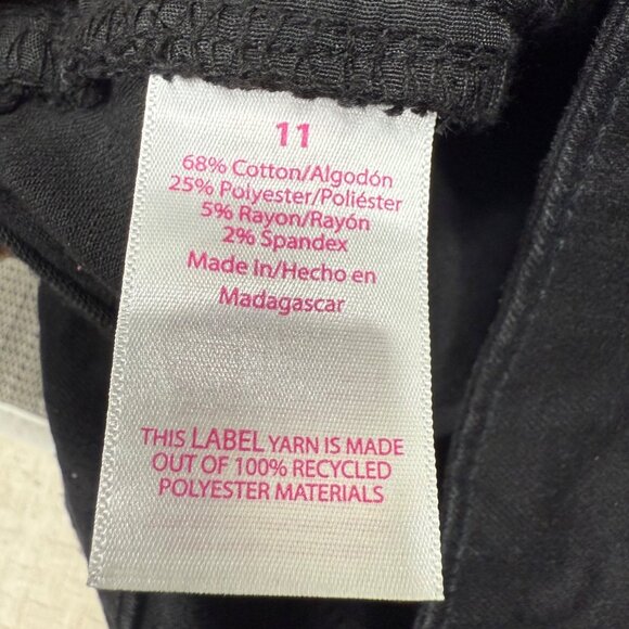 No Boundaries Womens Size 11 Black Cropped Skinny Jeans Mid-Rise Stretch - Picture 4 of 10